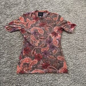 Johnny Was Jade T Tee Shirt Sheer Size Medium M Paisley Y2K